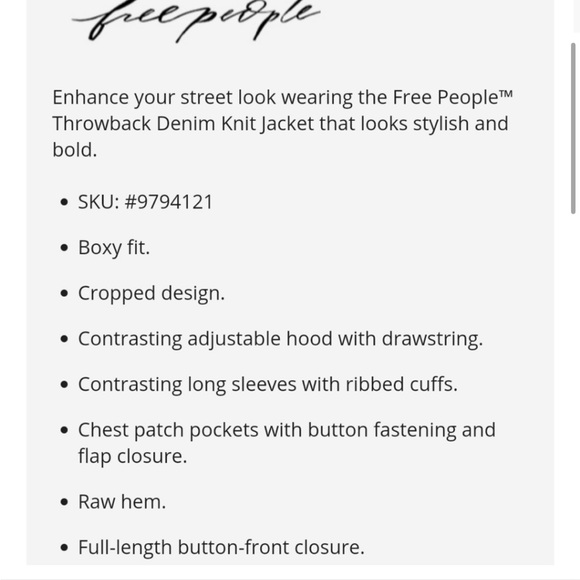 Free People Vintage Knit and Denim Pumice Black Jean Jacket XS - Picture 7 of 8